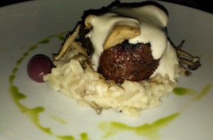 mushroom filet mignon with wild mushroom risotto - le cellier2